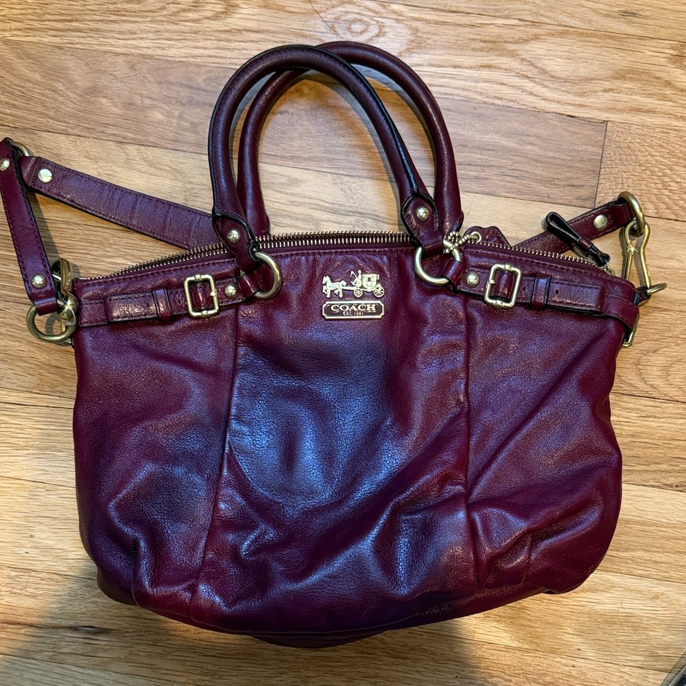 Coach Deep Red Leather Vintage Bag